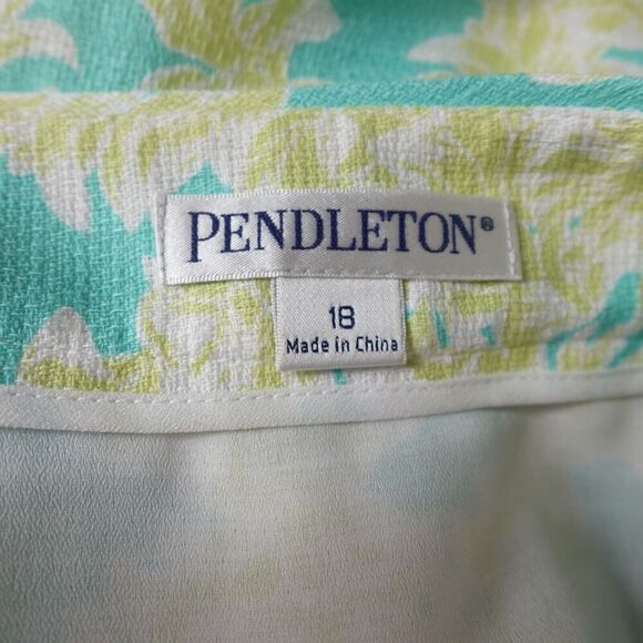 Pendleton Womens Skirt Floral Linen Blend Size 18 - Picture 8 of 11